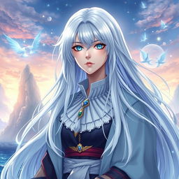 A stunning light novel cover in the art style of Wuthering Waves