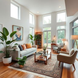 A beautifully designed living room featuring modern home decor elements