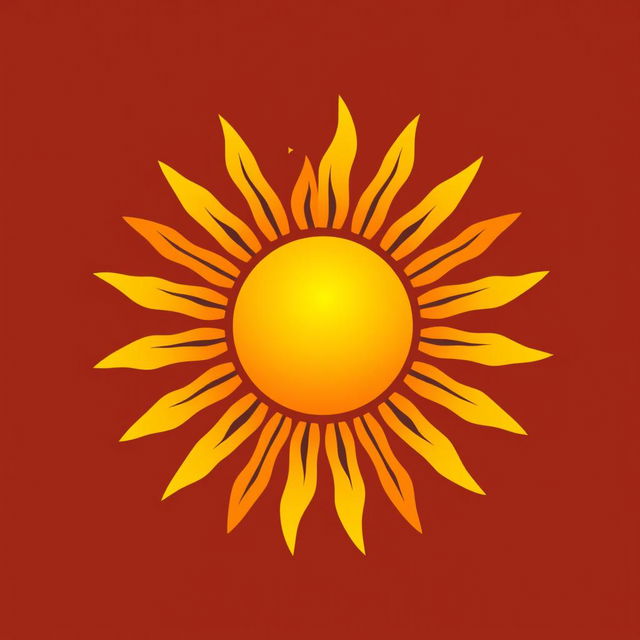 A beautiful logo featuring a radiant sun design, incorporating warm colors such as yellows, oranges, and reds