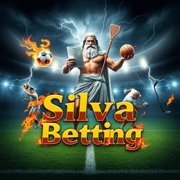 Zeus stands majestically in the center of a football field, surrounded by an intense atmosphere
