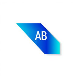 A sleek and modern design for a profile logo featuring a minimalist geometric shape, integrated initials 'AB' in a stylish font, and a vibrant gradient color scheme blending blues and greens