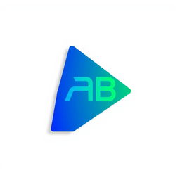 A sleek and modern design for a profile logo featuring a minimalist geometric shape, integrated initials 'AB' in a stylish font, and a vibrant gradient color scheme blending blues and greens