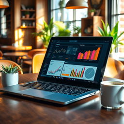A sleek, modern laptop displaying a vibrant and productive workspace