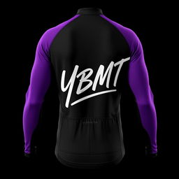 A stylish riding long jersey designed in a sleek combination of purple and black colors, featuring elegant white lining that accentuates the design