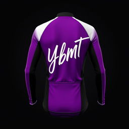 A stylish riding long jersey designed in a sleek combination of purple and black colors, featuring elegant white lining that accentuates the design