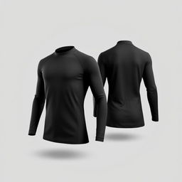 A plain motor riding long jersey design, featuring both front and back perspectives, showcasing a sleek and sporty appearance