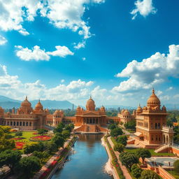 A magnificent view of Indraprastha, the mythological city mentioned in ancient Indian texts
