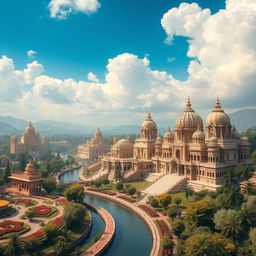 A magnificent view of Indraprastha, the mythological city mentioned in ancient Indian texts