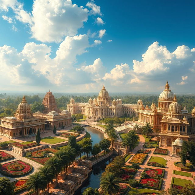 A magnificent view of Indraprastha, the mythological city mentioned in ancient Indian texts