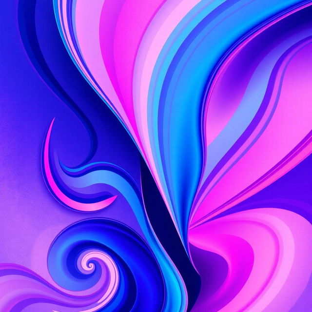 A vibrant and colorful abstract wallpaper design featuring swirling patterns and geometric shapes that blend seamlessly together, with a gradient of blues, purples, and pinks
