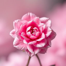 A delicate and artistic representation of a soft pink flower, symbolizing beauty and femininity, with intricate petals unfolding gracefully