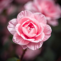 A delicate and artistic representation of a soft pink flower, symbolizing beauty and femininity, with intricate petals unfolding gracefully