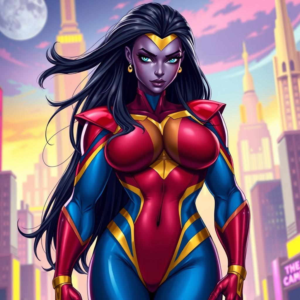 A realistic style voluptuous alien woman, depicted as a female Strontian from Marvel Comics