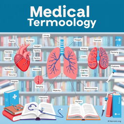 A visually engaging educational illustration showcasing a variety of medical terminologies