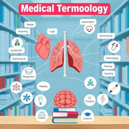 A visually engaging educational illustration showcasing a variety of medical terminologies