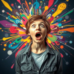 A person standing with a surprised expression, mouth agape, and eyes wide open as if they have just experienced a mind-blowing revelation