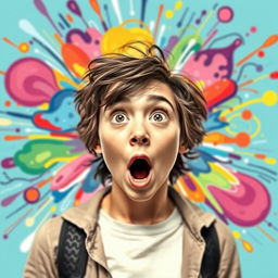 A person standing with a surprised expression, mouth agape, and eyes wide open as if they have just experienced a mind-blowing revelation