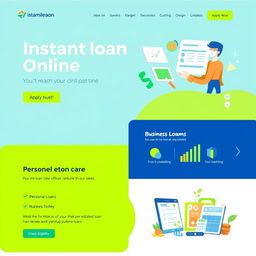 A visually appealing website interface for an instant loan online service in India