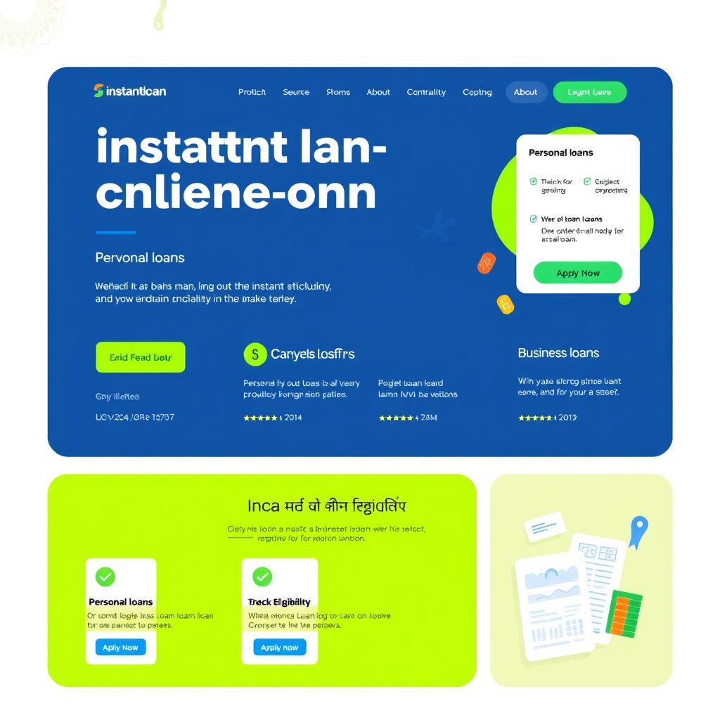 A visually appealing website interface for an instant loan online service in India