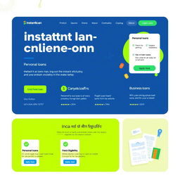 A visually appealing website interface for an instant loan online service in India