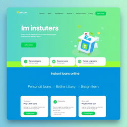 A visually appealing website interface for an instant loan online service in India