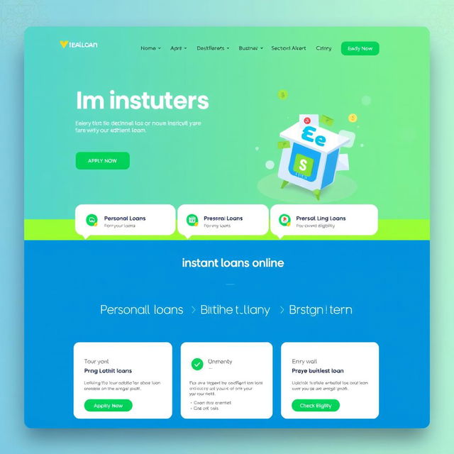 A visually appealing website interface for an instant loan online service in India
