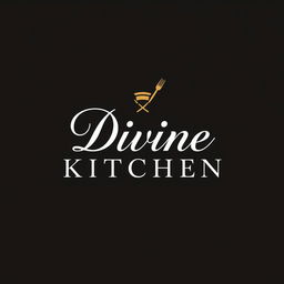 A logo design for a brand named 'Divine Kitchen', featuring elegant and sophisticated typography
