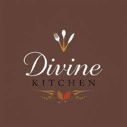 A logo design for a brand named 'Divine Kitchen', featuring elegant and sophisticated typography