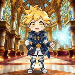 An anime boy with bright yellow eyes and soft wheat-colored hair, embodying a cute aesthetic