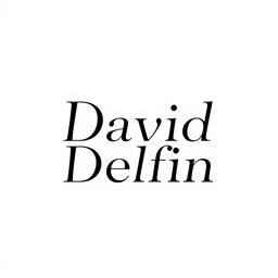 A modern and minimalist logo design for 'David Delfin', featuring sleek typographic elements that blend elegance with contemporary flair