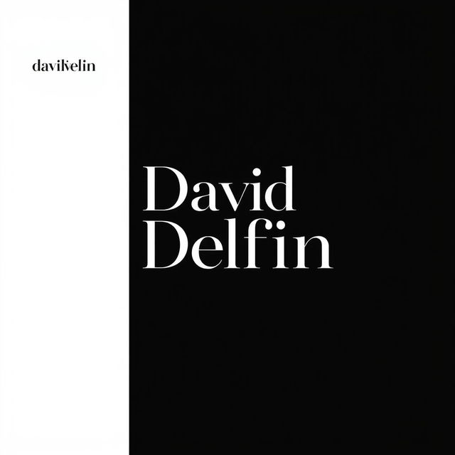 A modern and minimalist logo design for 'David Delfin', featuring sleek typographic elements that blend elegance with contemporary flair