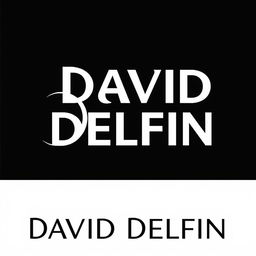 A modern and minimalist logo design for 'David Delfin', featuring sleek typographic elements that blend elegance with contemporary flair