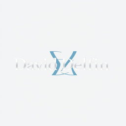 An artistic logo design featuring the name 'David Delfin' in a modern, elegant font