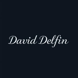 An artistic logo design featuring the name 'David Delfin' in a modern, elegant font