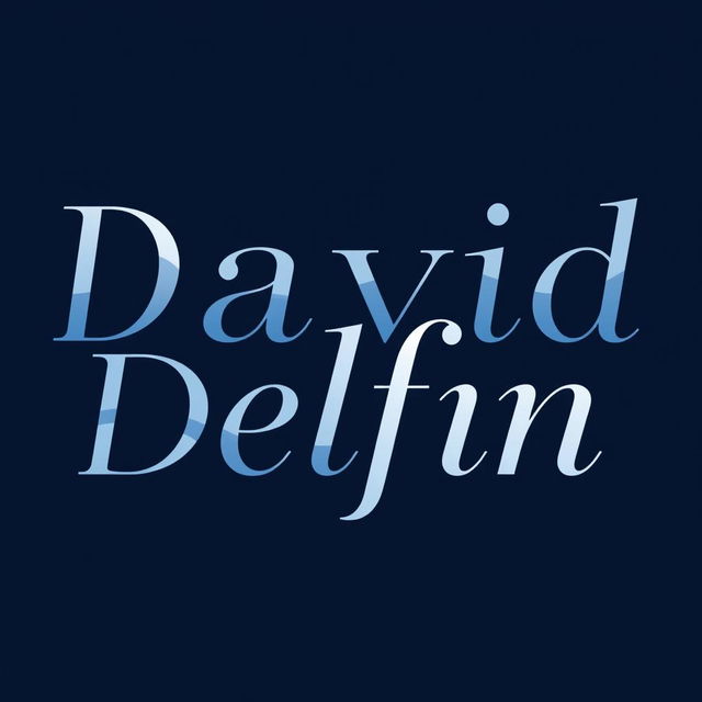 An artistic logo design featuring the name 'David Delfin' in a modern, elegant font