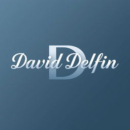An artistic logo design featuring the name 'David Delfin' in a modern, elegant font
