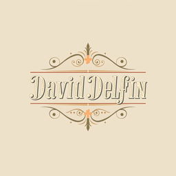 A vintage logo design featuring the name 'David Delfin' in an elegant, retro font