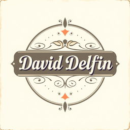 A vintage logo design featuring the name 'David Delfin' in an elegant, retro font