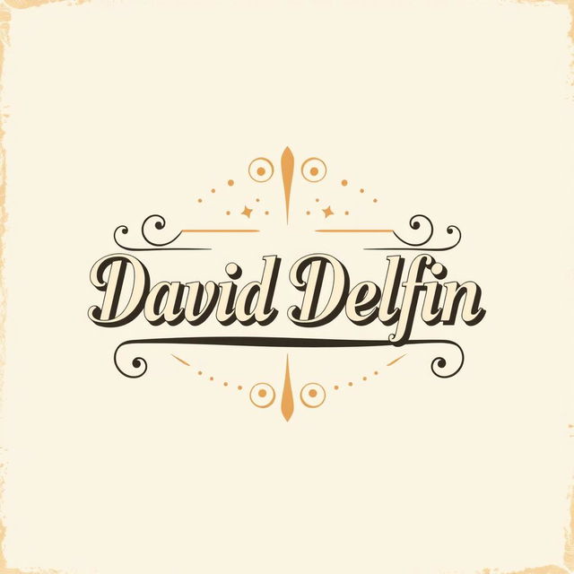 A vintage logo design featuring the name 'David Delfin' in an elegant, retro font