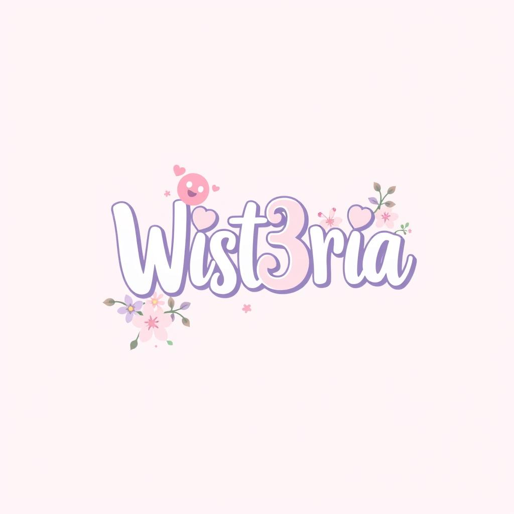 A playful and cute logo design for the K-pop girl group named 'Wist3ria'