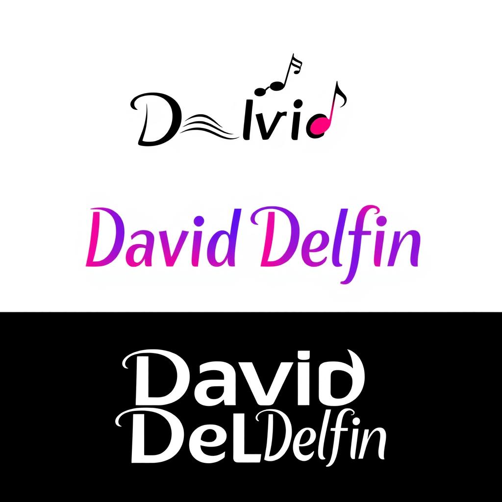 A modern and stylish logo design featuring the artistic name 'David Delfin'