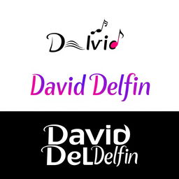 A modern and stylish logo design featuring the artistic name 'David Delfin'