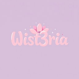 A cute and whimsical logo design for 'Wist3ria', featuring playful, rounded typography with pastel colors