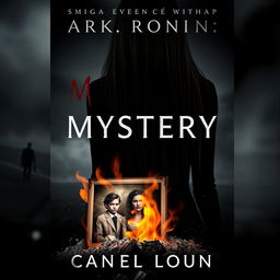 A dark romance mystery book cover featuring a silhouette of a girl's back, her long hair cascading down