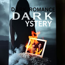A dark romance mystery book cover featuring a silhouette of a girl's back, her long hair cascading down