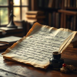 A vintage-style love letter, beautifully written with elegant cursive handwriting