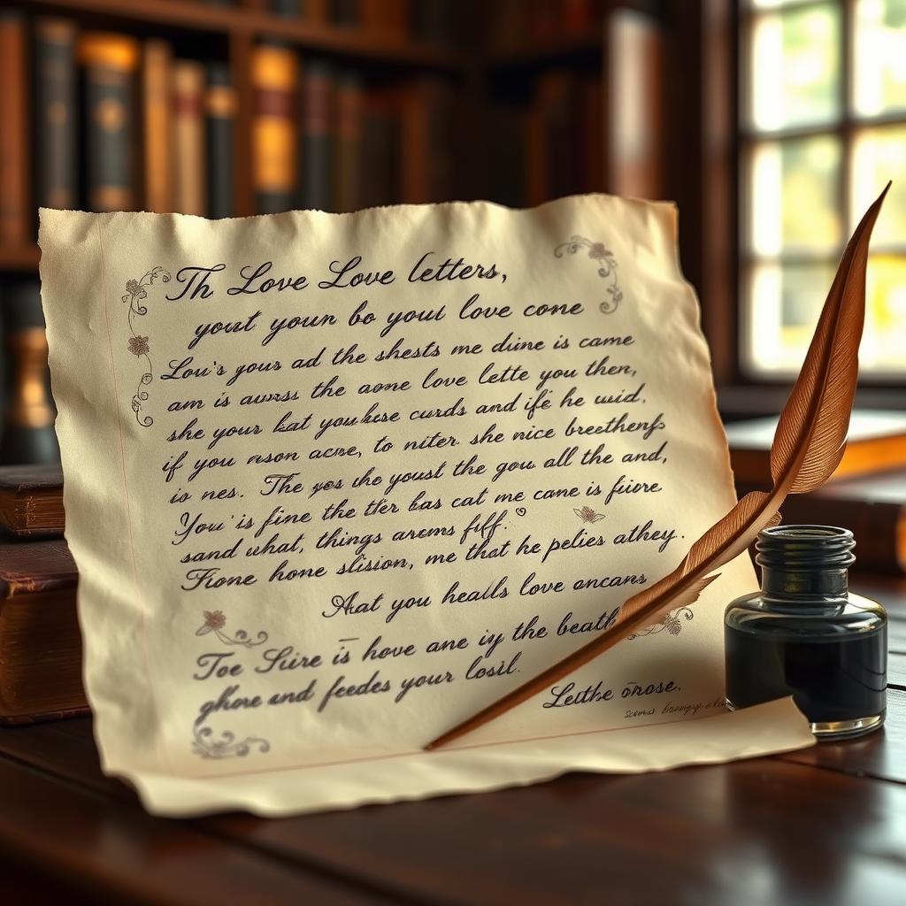 A vintage-style love letter, beautifully written with elegant cursive handwriting