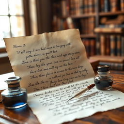 A vintage-style love letter, beautifully written with elegant cursive handwriting