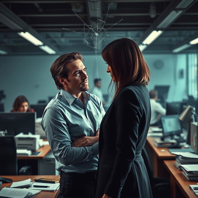 A dramatic and insightful depiction of toxic relationships in the workplace, capturing the subtle and destructive dynamics that can ruin partnerships