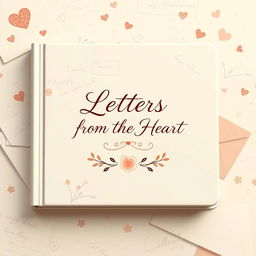 A heartfelt book cover design for a compilation of letters from loved ones, featuring a collage of handwritten letters and envelopes in soft pastel colors